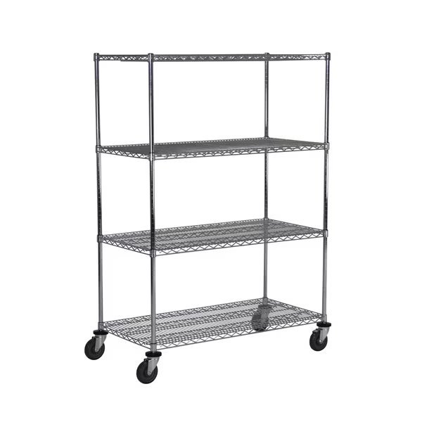 MB Unit, w/Casters, 4-Shelf, 24x48x80, TECHNIBILT SHELVING SYSTEMS, Mfr# MB457CH